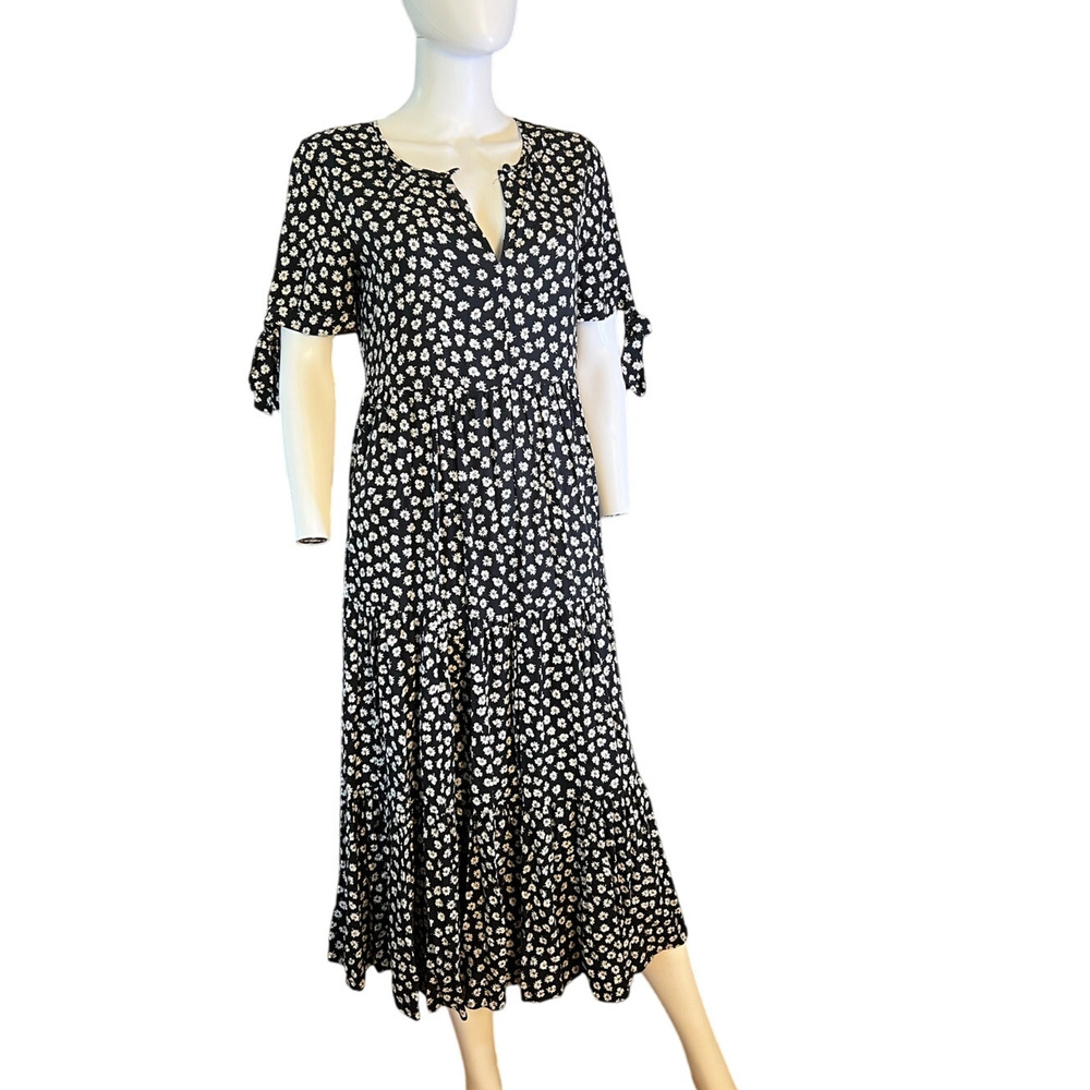 Madewell Marlow Navy Ditsy Floral Midi Dress Size 0 NWT